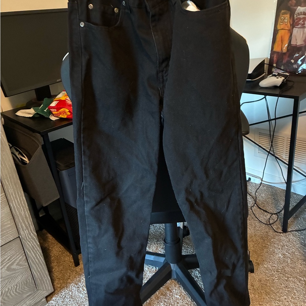 George Men's Classic Black Straight Jeans